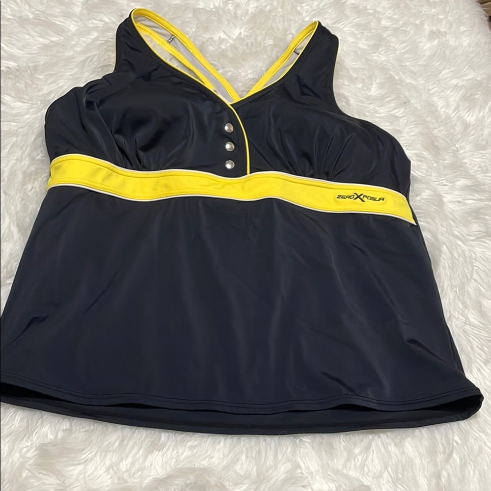 ZeroXposur Black and Yellow Women's Swim One Piece